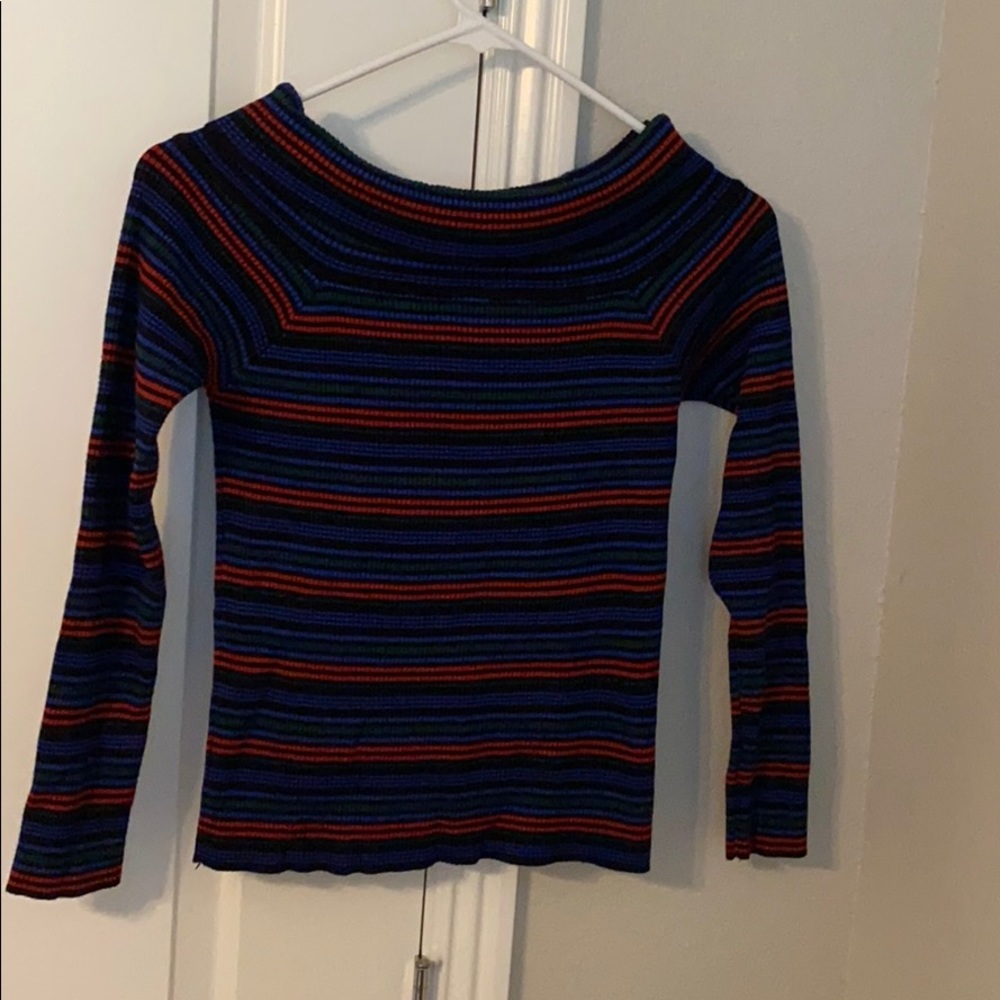 Off shoulder Forever21 striped long sleeve shirt